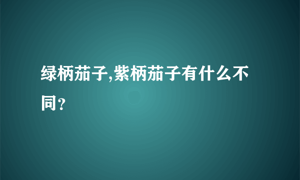 绿柄茄子,紫柄茄子有什么不同？