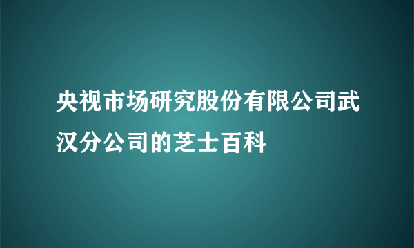 央视市场研究股份有限公司武汉分公司的芝士百科