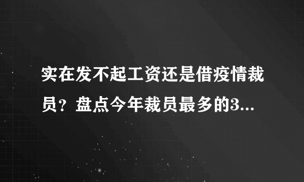 实在发不起工资还是借疫情裁员？盘点今年裁员最多的30家美国公司