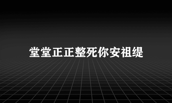 堂堂正正整死你安祖缇