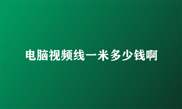 电脑视频线一米多少钱啊