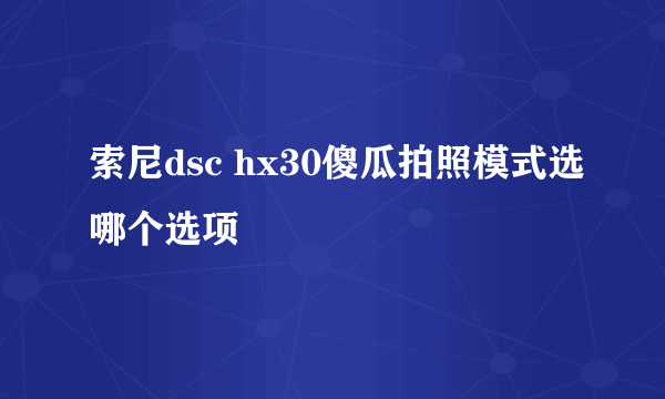 索尼dsc hx30傻瓜拍照模式选哪个选项