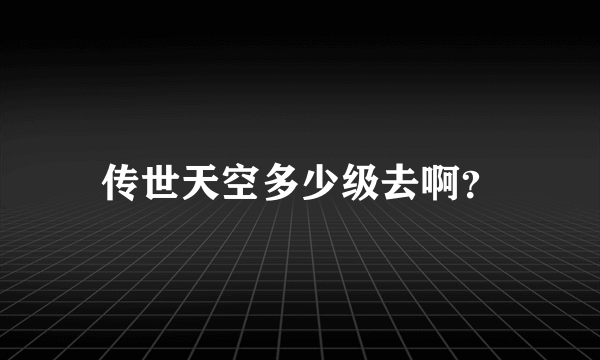 传世天空多少级去啊？