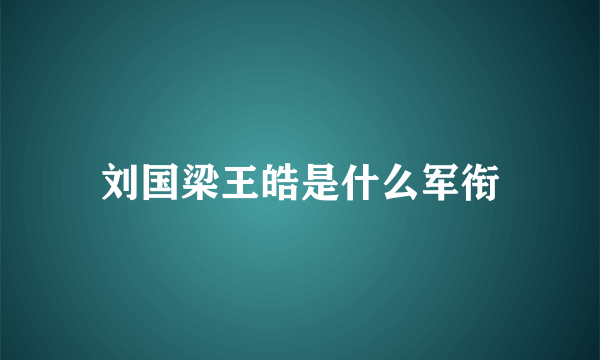 刘国梁王皓是什么军衔