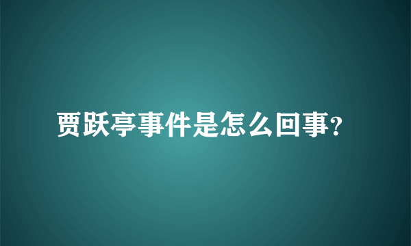 贾跃亭事件是怎么回事？