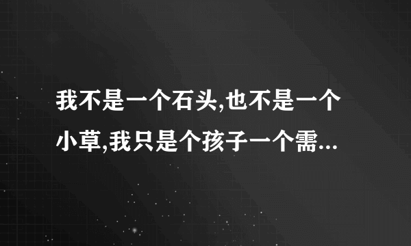 我不是一个石头,也不是一个小草,我只是个孩子一个需要爱的孩子 这是什么歌