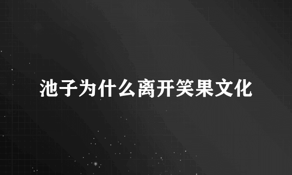 池子为什么离开笑果文化