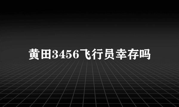 黄田3456飞行员幸存吗