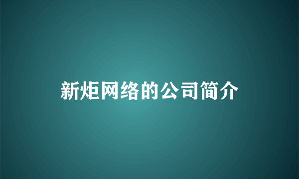 新炬网络的公司简介