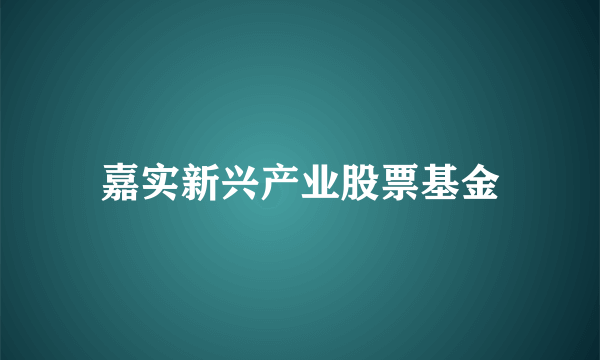 嘉实新兴产业股票基金