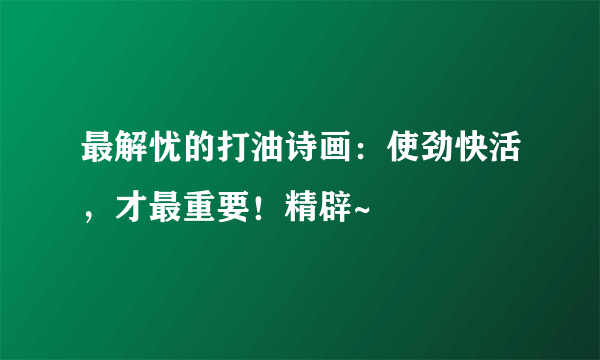 最解忧的打油诗画：使劲快活，才最重要！精辟~