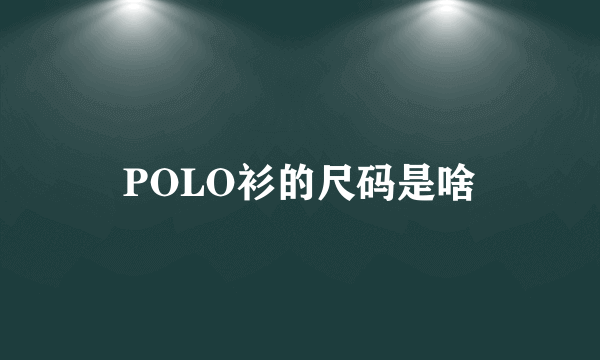 POLO衫的尺码是啥