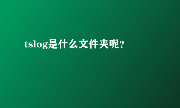 tslog是什么文件夹呢？