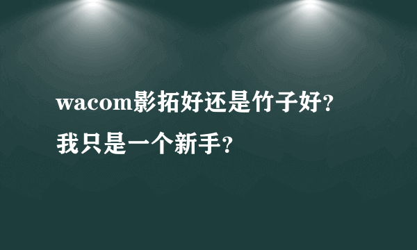 wacom影拓好还是竹子好？我只是一个新手？