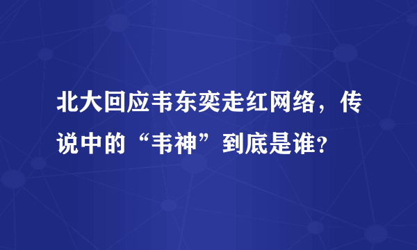 北大回应韦东奕走红网络，传说中的“韦神”到底是谁？