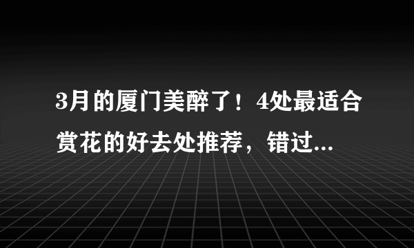 3月的厦门美醉了！4处最适合赏花的好去处推荐，错过再等一年