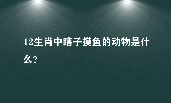 12生肖中瞎子摸鱼的动物是什么？