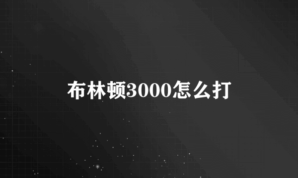 布林顿3000怎么打