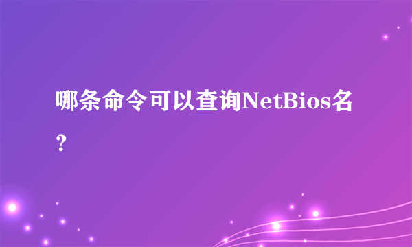 哪条命令可以查询NetBios名？