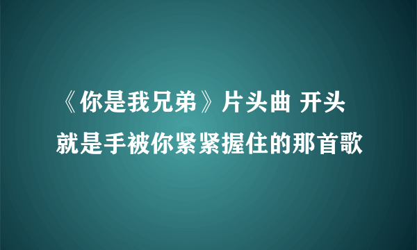 《你是我兄弟》片头曲 开头就是手被你紧紧握住的那首歌