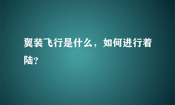 翼装飞行是什么，如何进行着陆？