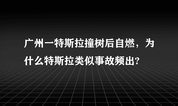 广州一特斯拉撞树后自燃，为什么特斯拉类似事故频出?