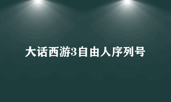 大话西游3自由人序列号