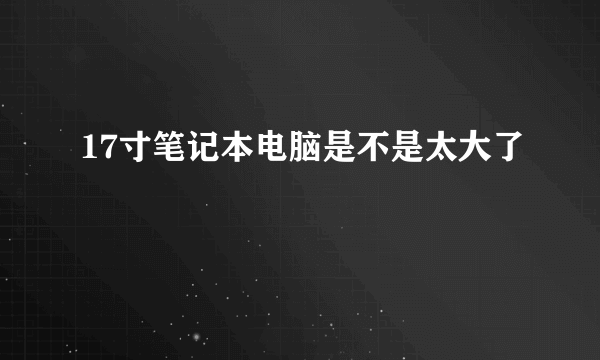 17寸笔记本电脑是不是太大了