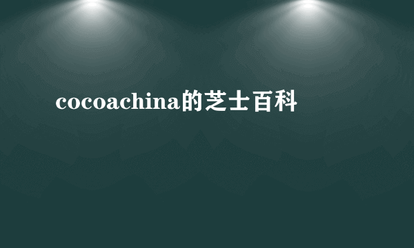 cocoachina的芝士百科