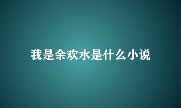 我是余欢水是什么小说