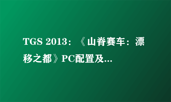 TGS 2013：《山脊赛车：漂移之都》PC配置及演示曝光