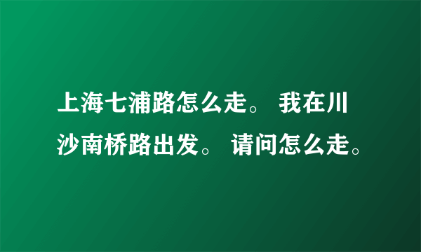 上海七浦路怎么走。 我在川沙南桥路出发。 请问怎么走。