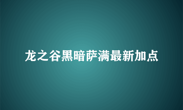 龙之谷黑暗萨满最新加点