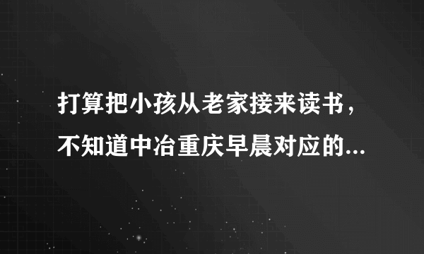 打算把小孩从老家接来读书，不知道中冶重庆早晨对应的小学都是什么？一个年级有几个班？