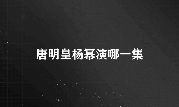 唐明皇杨幂演哪一集