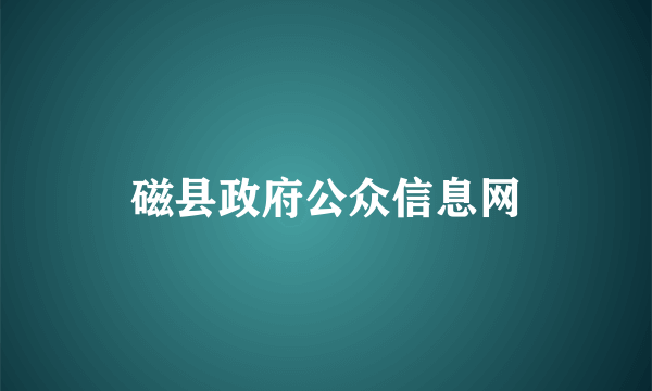 磁县政府公众信息网