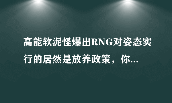 高能软泥怪爆出RNG对姿态实行的居然是放养政策，你怎么评价？