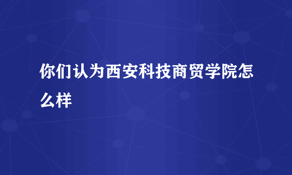 你们认为西安科技商贸学院怎么样