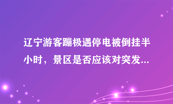 辽宁游客蹦极遇停电被倒挂半小时，景区是否应该对突发状况做应急预案？