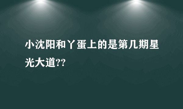 小沈阳和丫蛋上的是第几期星光大道??