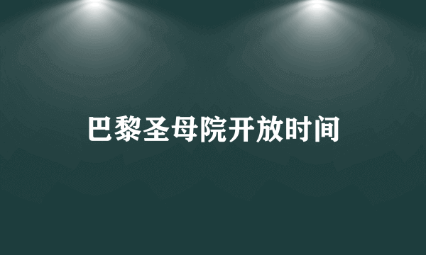 巴黎圣母院开放时间