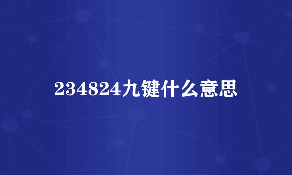 234824九键什么意思