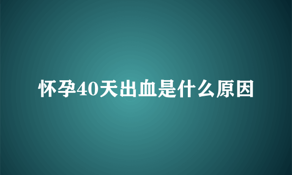 怀孕40天出血是什么原因