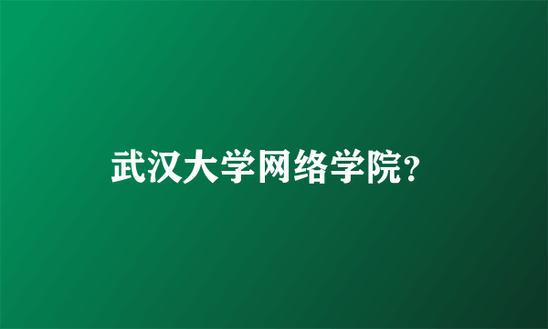 武汉大学网络学院？