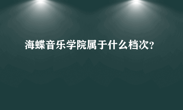 海蝶音乐学院属于什么档次？