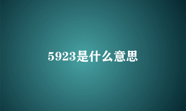 5923是什么意思