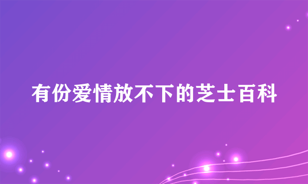 有份爱情放不下的芝士百科