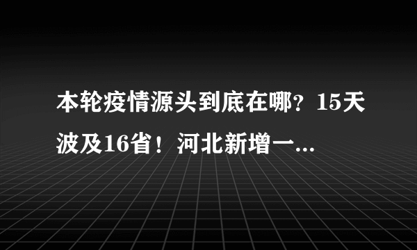 本轮疫情源头到底在哪？15天波及16省！河北新增一地中风险地区