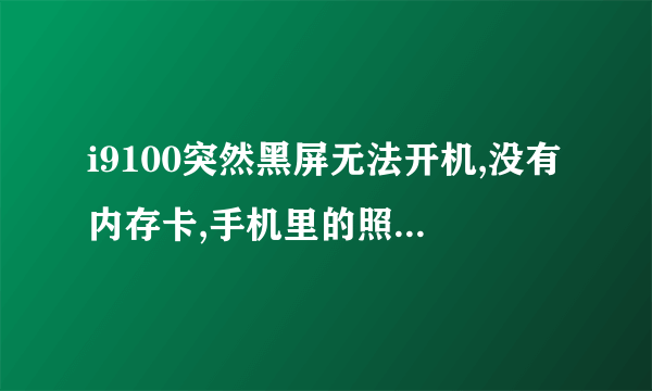 i9100突然黑屏无法开机,没有内存卡,手机里的照片怎样取出来?