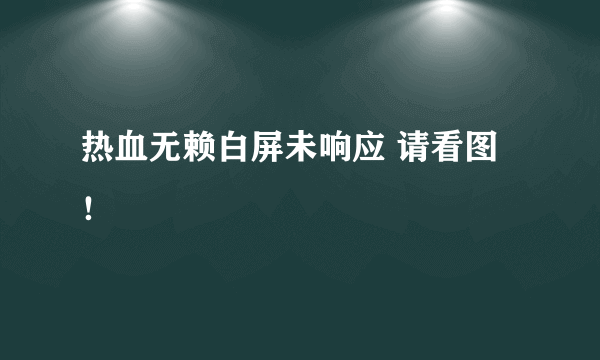 热血无赖白屏未响应 请看图 ！